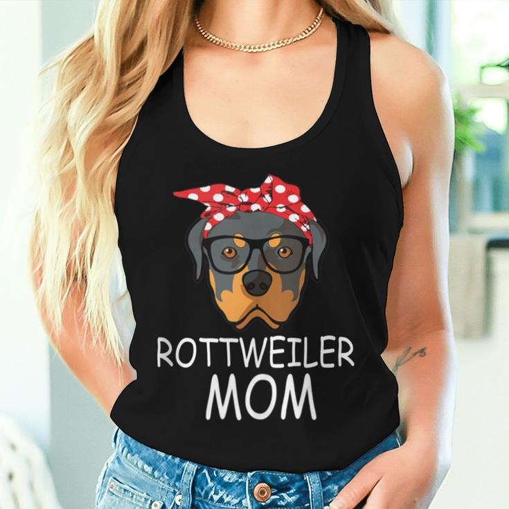 Rottweiler Dog Mom Sunglasses Bandana Women Tank Top Gifts for Her