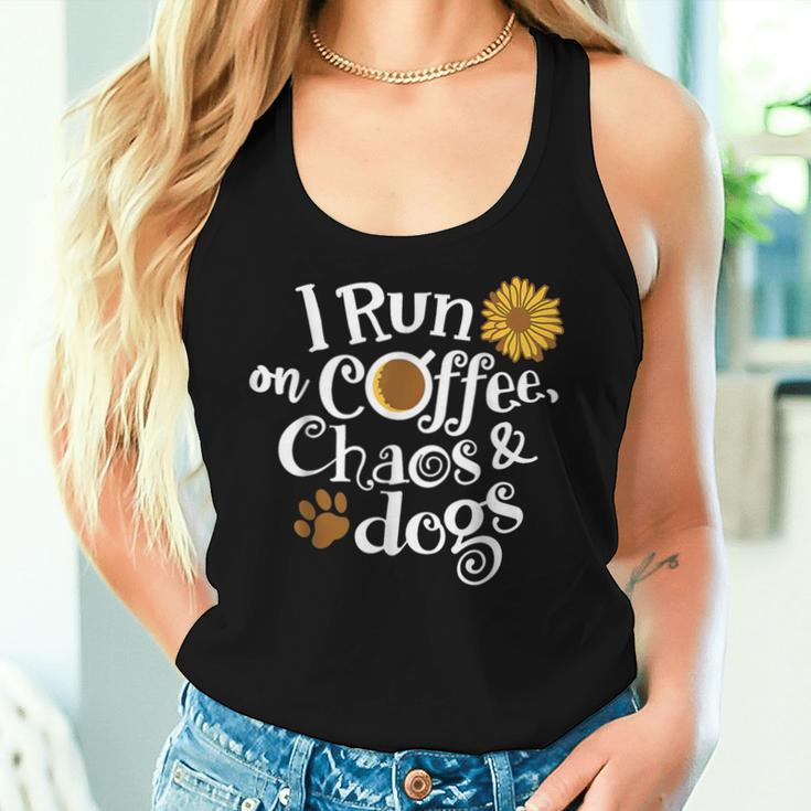 I Run On Coffee Chaos And Dogs Women Tank Top Gifts for Her