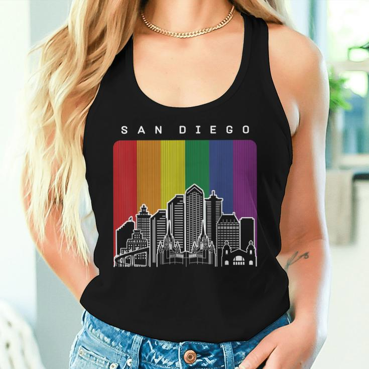 San Diego California Lgbt Pride Rainbow Flag Women Tank Top Gifts for Her