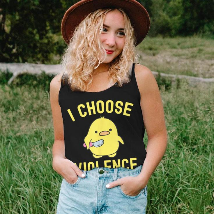 Sarcastic I Choose Violence Duck Saying Duck Women Tank Top Gifts for Her