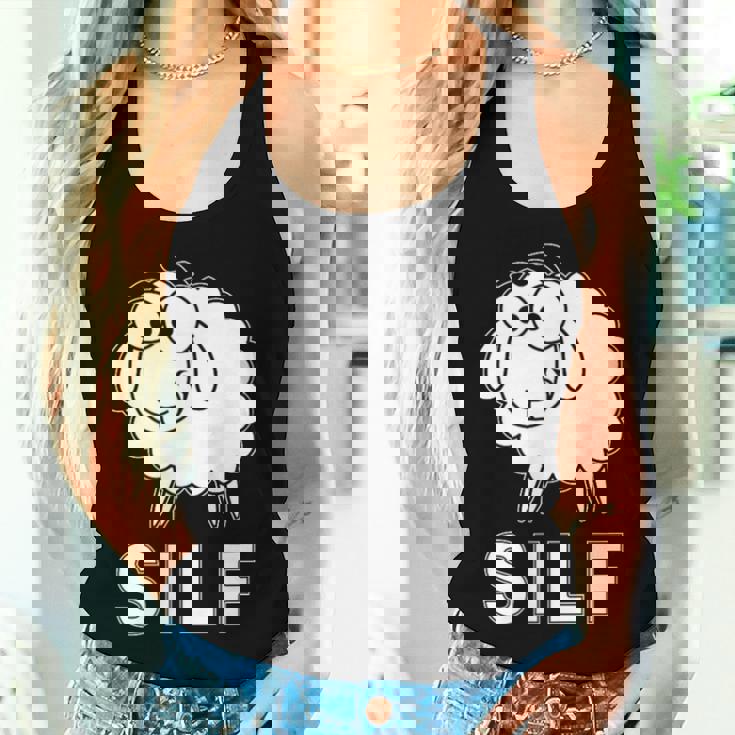 Sarcastic Rude Sheep No Dilf Or Milfs Silf Sheep Women Tank Top Gifts for Her