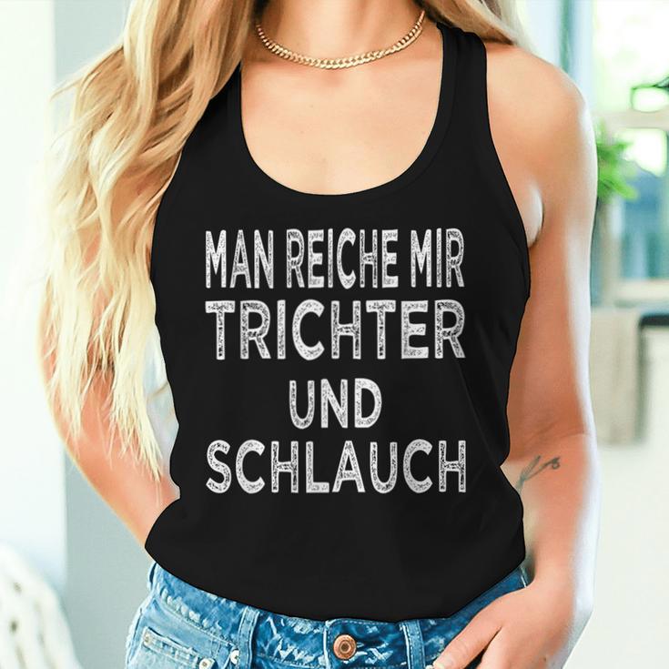 Sauf Merch Saufrchen Beer Funnel And Tube Drinking Tank Top Frauen Geschenke für Sie