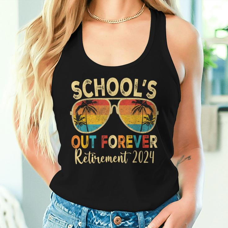 School's Out Forever Retirement 2024 Retired Teacher 2024 Women Tank Top Gifts for Her