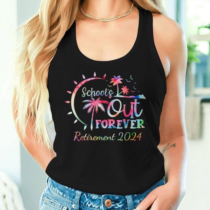 Schools Out Forever Retirement 2024 Tie Dye Retired Teacher Women Tank Top Gifts for Her