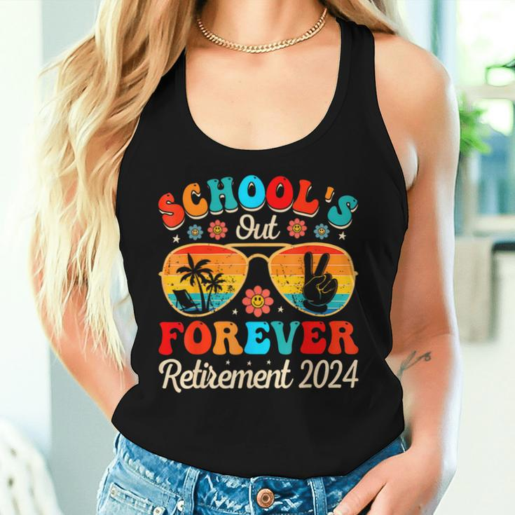 Schools Out Forever Retirement Teacher Retired Last Day 2024 Women Tank Top Gifts for Her
