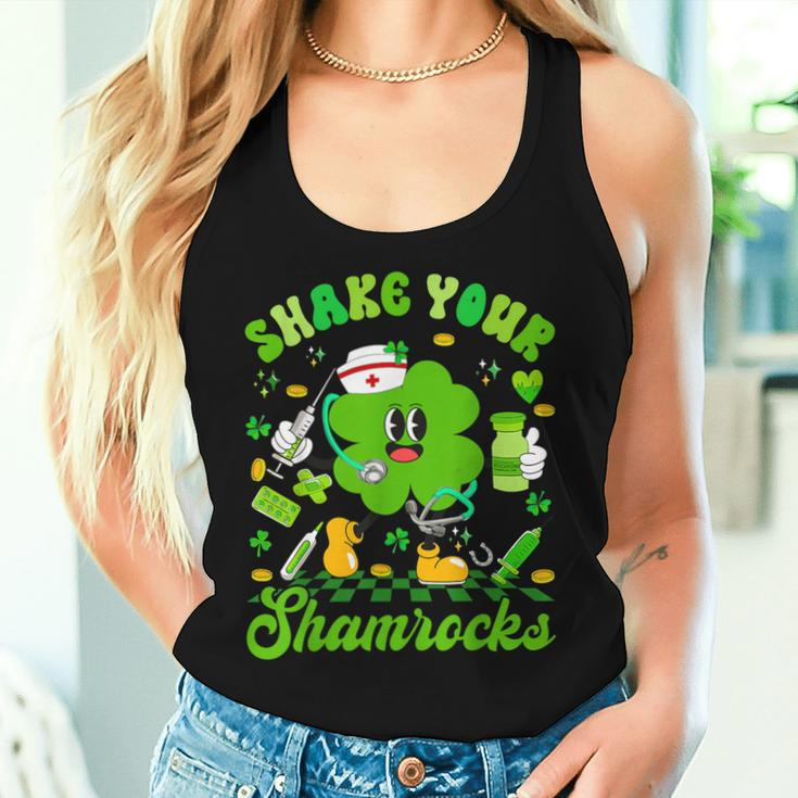 Shake Your Shamrocks Happy St Patrick’S Day Nurse Women Tank Top Gifts for Her