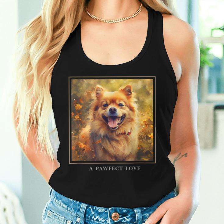 Shiranian Hund Garten Blumen Malerei Haustier Mama Papa Tank Top Frauen Geschenke für Sie