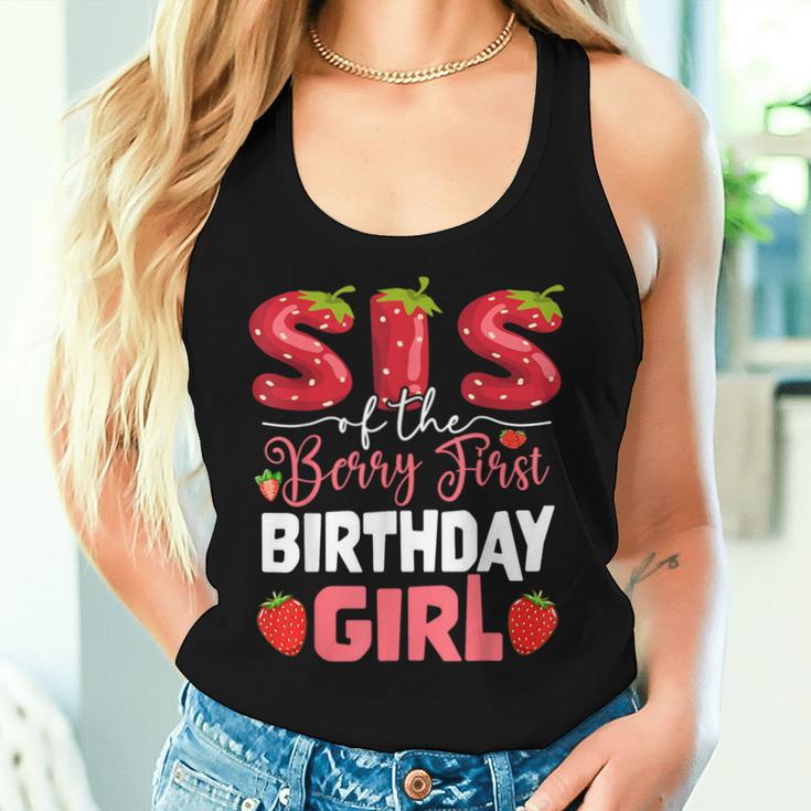 Sis Of The Berry First Birthday Of Girl Strawberry Sister Women Tank Top Gifts for Her