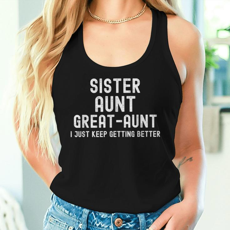 Sister Aunt Great Aunt New Baby Pregnancy Announcement Women Women Tank Top Gifts for Her