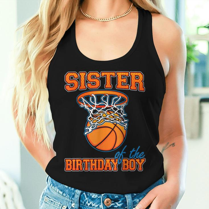 Sister Of The Birthday Boy Basketball Birthday Family Party Women Tank Top Gifts for Her