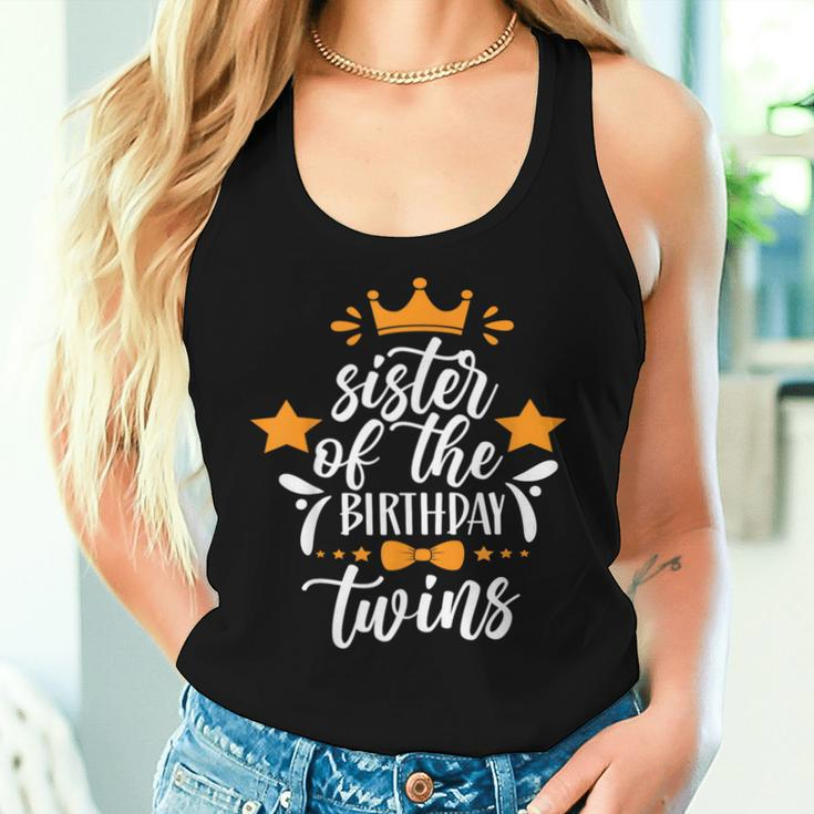 Sister Of The Birthday Twins Twin Celebrate Cute Women Tank Top Gifts for Her