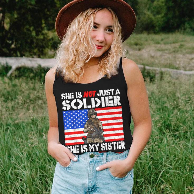 My Sister Is A Soldier Proud Army Sister Military Sibling Women Tank Top Gifts for Her