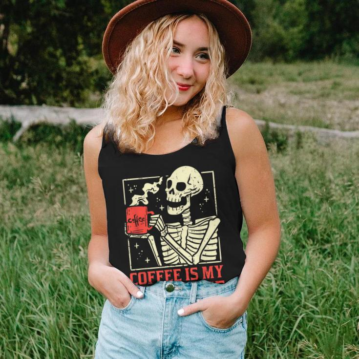 Skeleton Coffee Is My Valentine Valentines Day Women Women Tank Top Gifts for Her