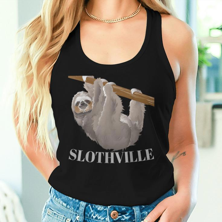 Slothville Sloth Animal Lover Women Tank Top Gifts for Her