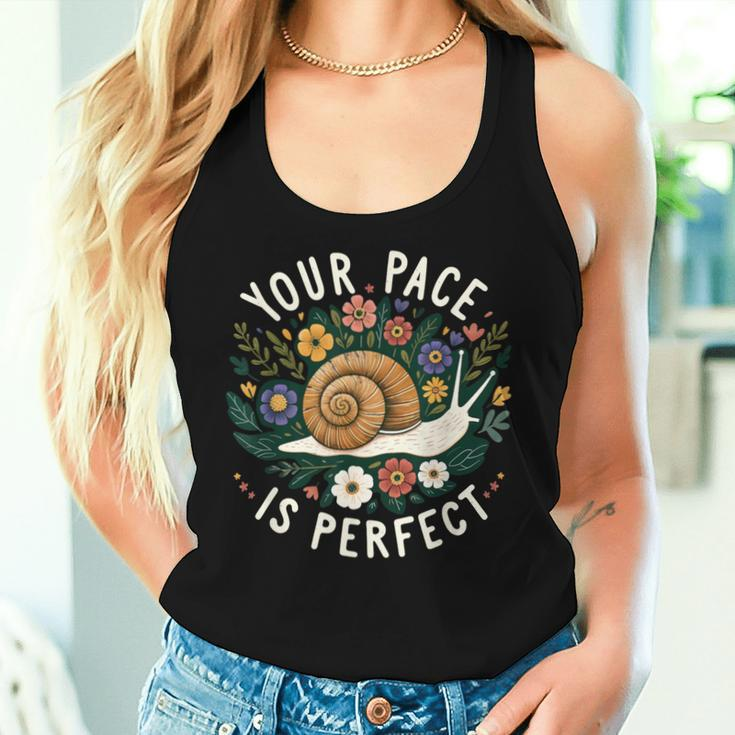 Snail Lover Cottagecore Forestcore Positive Quote Kid Women Tank Top Gifts for Her