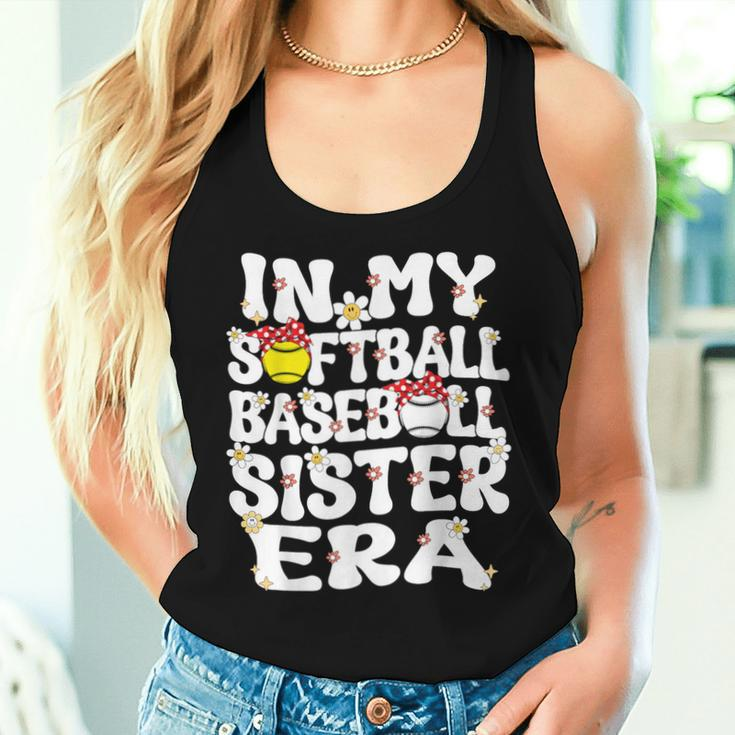 In My Softball Baseball Sister Era Baseball Softball Sister Women Tank Top Gifts for Her