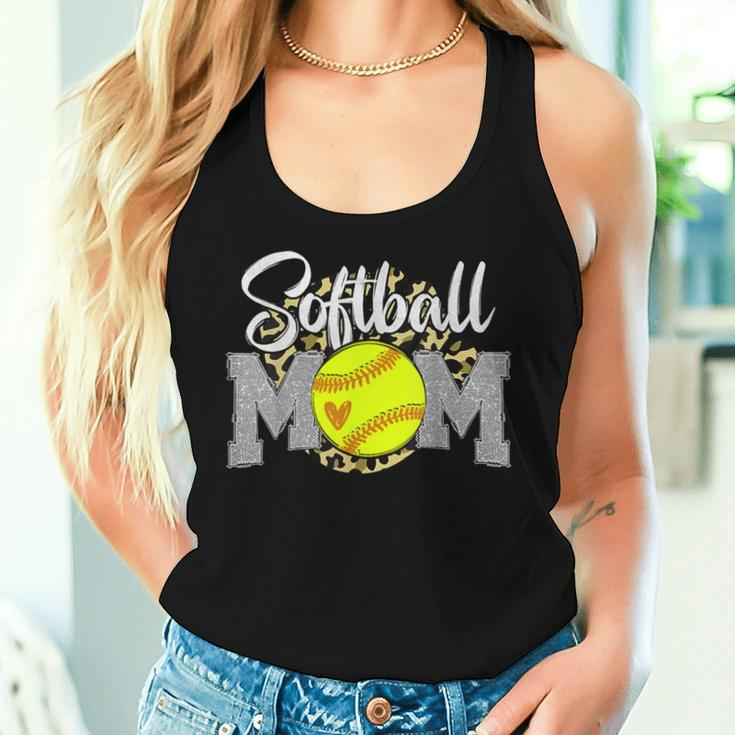 Softball Mom Leopard Softball Mom Mother's Day 2024 Women Tank Top Gifts for Her