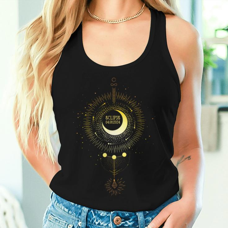Solar Eclipse 2024 Boho Sun Moon Path Total Lunar Eclipse Women Tank Top Gifts for Her