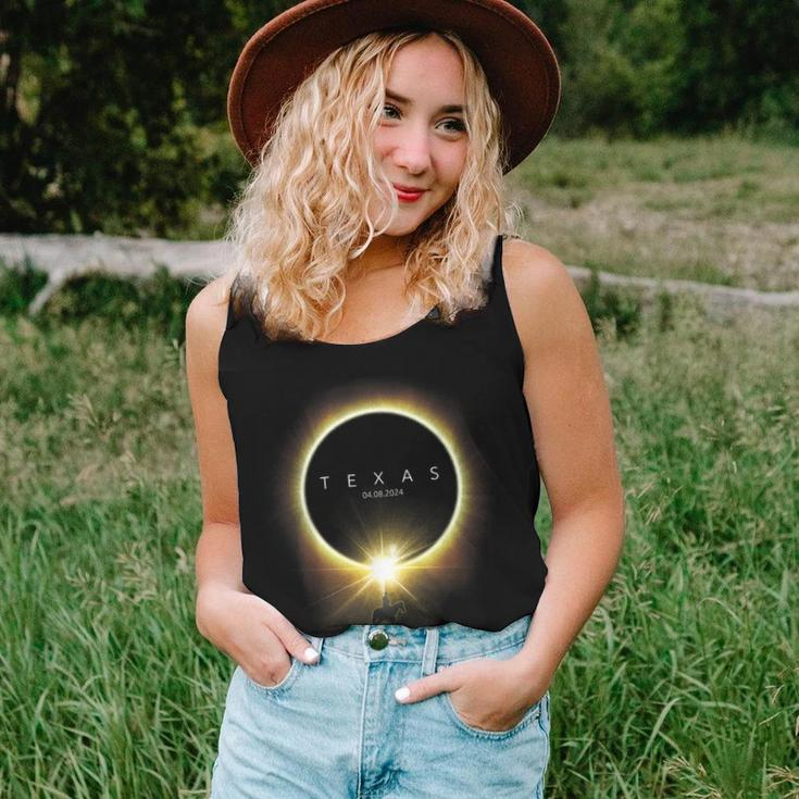 Solar Eclipse 2024 Totality Seen From Texas For Horse Lovers Women Tank Top Gifts for Her