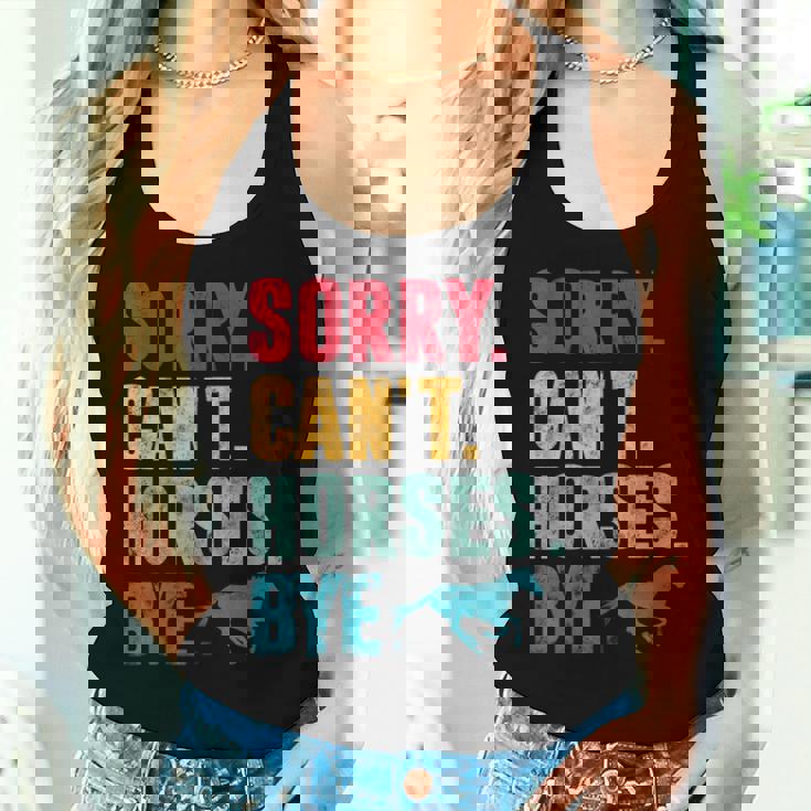 Sorry Can't Horses Bye Vintage Horse Riding Girls Women Tank Top Gifts for Her