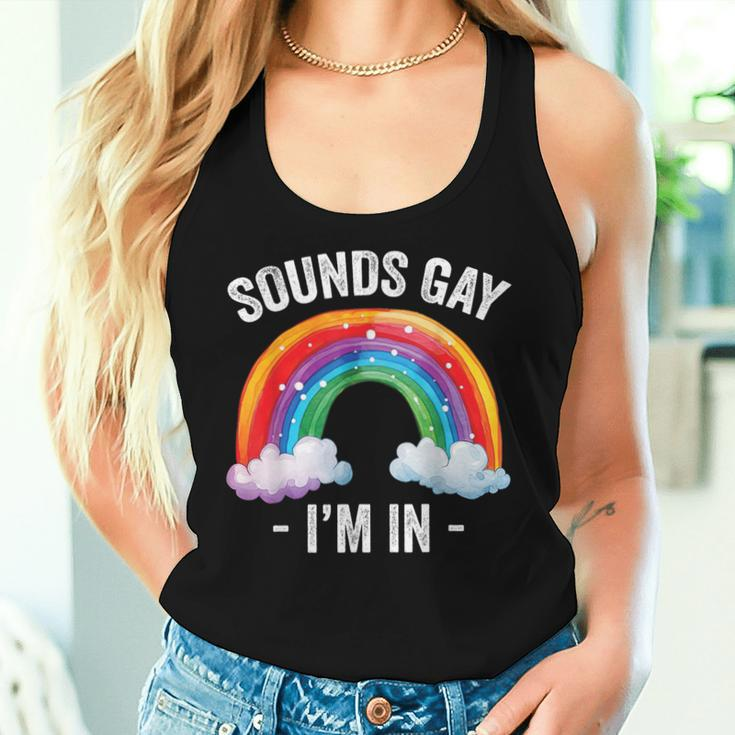Sounds Gay I'm In Rainbow Lgbt Pride Gay Women Tank Top Gifts for Her