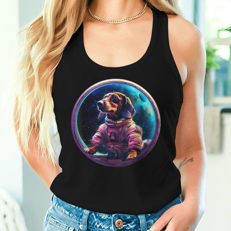 Space Dachshund Dog Mum Dad Dachshund Tank Top Frauen Geschenke für Sie