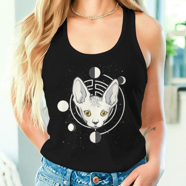 Sphynx Cat Moon Phase Gothic Women Tank Top Gifts for Her