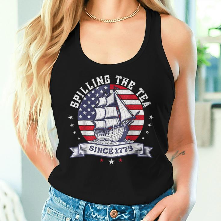 Spilling The Tea Since 1773 History Teacher 4Th Of July Women Tank Top Gifts for Her