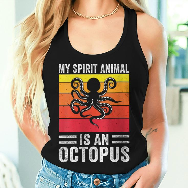 My Spirit Animal Is An Octopus Retro Vintage Women Tank Top Gifts for Her