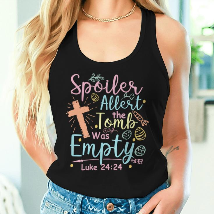 Spoiler Alert Tomb Empty Easter Religious Christian Bible Women Tank Top Gifts for Her