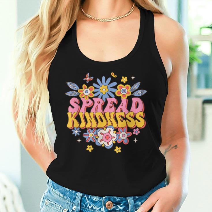 Spread Kindness Groovy Hippie Flowers Anti-Bullying Kind Women Tank Top Gifts for Her