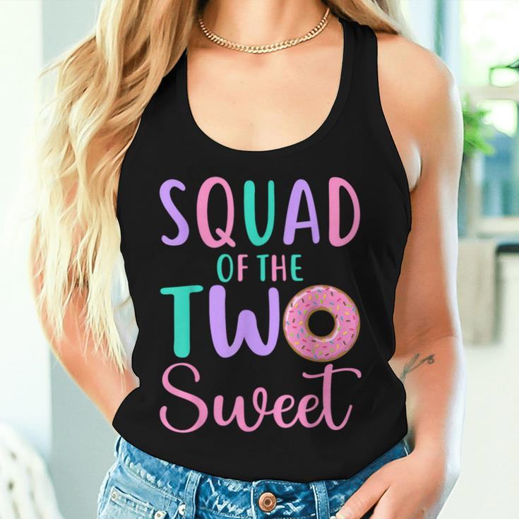 Squad Of The Two Sweet Team 2Nd Birthday Girl Donut Party Women Tank Top Gifts for Her