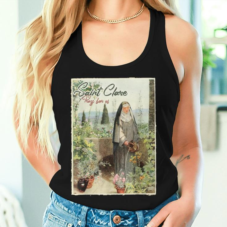 St Clare Of Assisi Italian Catholic Saint Light Women Tank Top Gifts for Her