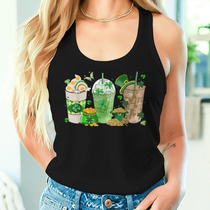 St Patrick's Day Ice Coffee Lover Irish Latte Lucky Coffee Women Tank Top Gifts for Her