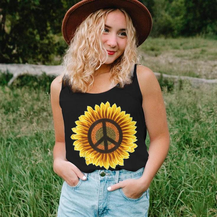 Sunflower Peace Sign 1960S 1970S Hippie Flower Retro Women Tank Top Gifts for Her