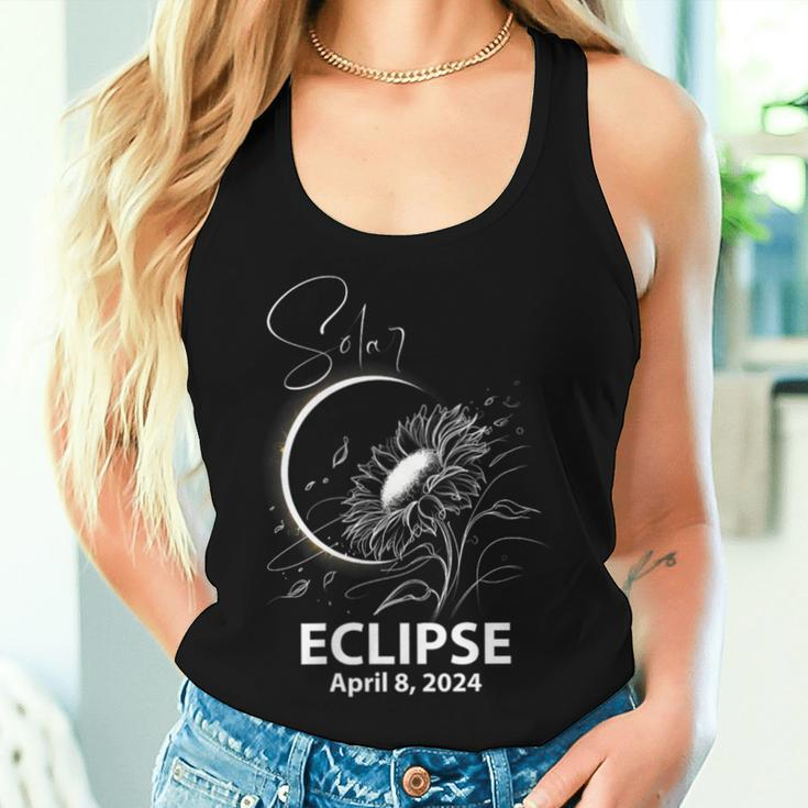 Sunflower Total Solar Eclipse 2024 Flower Women Tank Top Gifts for Her