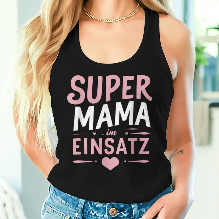 Supermama Im Einsatz Muttertag Beste Mama Baby Ankündigung Tank Top Frauen Geschenke für Sie