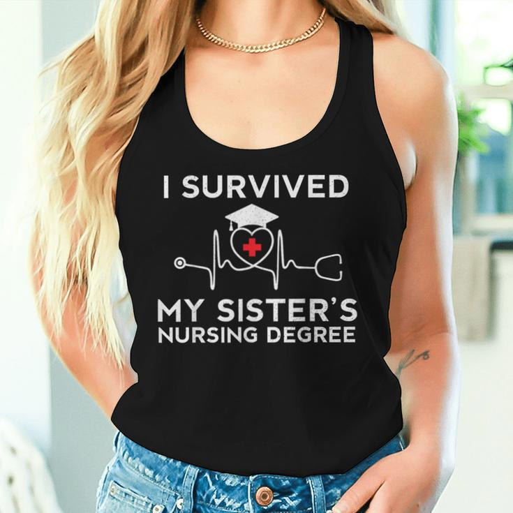 I Survived My Sister's Nursing Degree Proud Sister Nurse Women Tank Top Gifts for Her