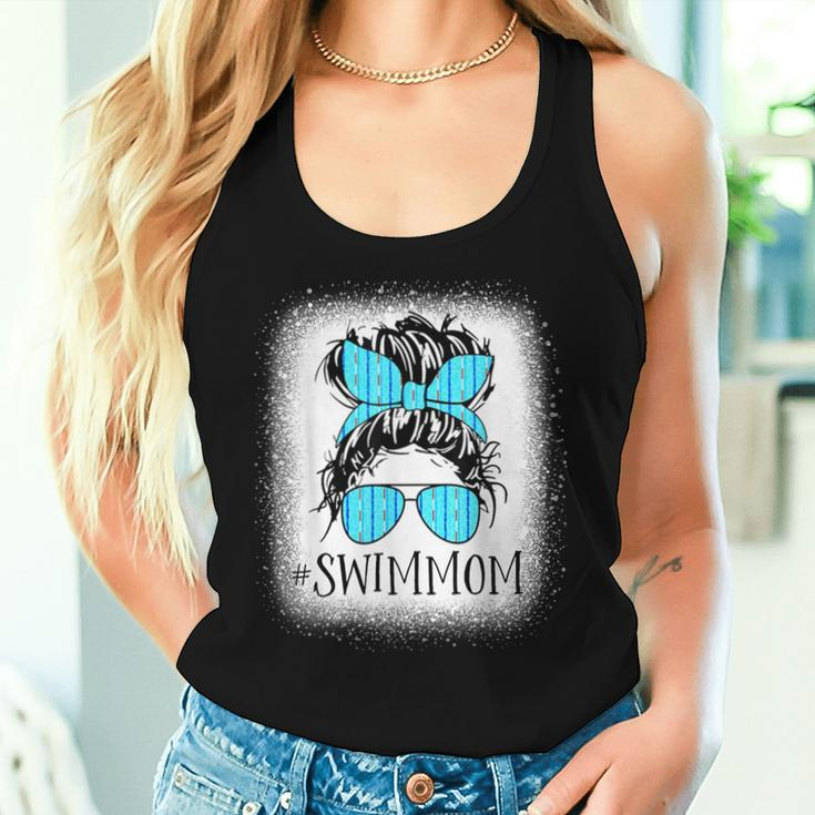 Swim Mom Messy Bun Bleached Mother's Day Women Tank Top Gifts for Her