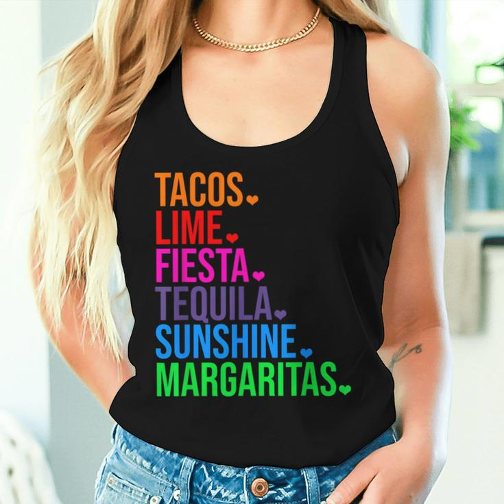 Tacos Lime Fiesta Tequila Cinco De Mayo Women Tank Top Gifts for Her
