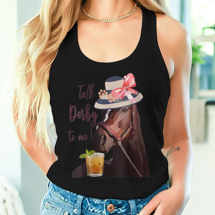 Talk Derby To Me Mint Juleps Derby Horse Racing Women Tank Top Gifts for Her