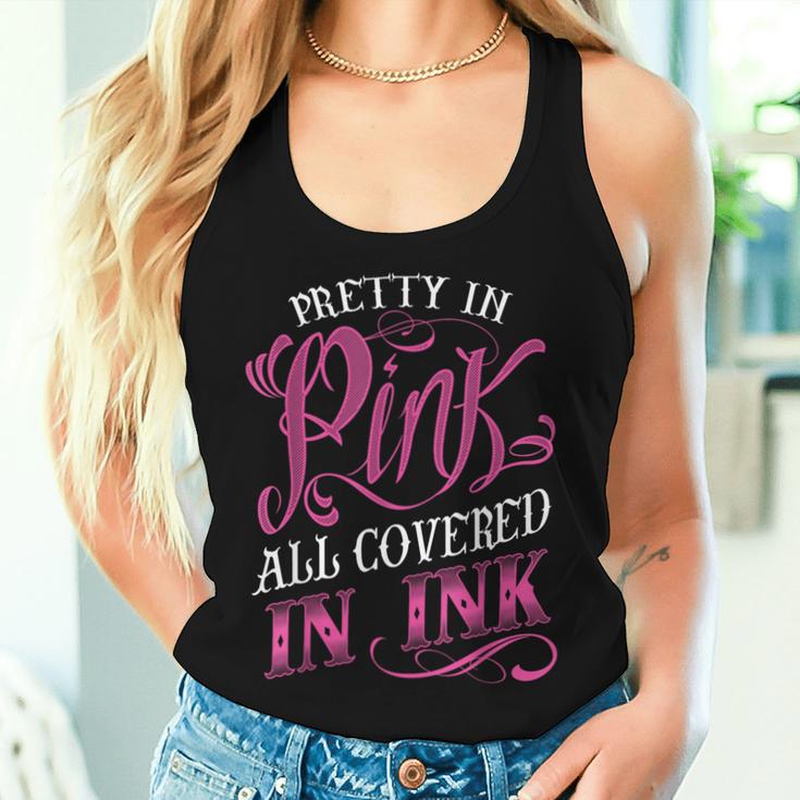 Tattooed Girl Pretty In Pink Covered In Pink Women Tank Top Gifts for Her