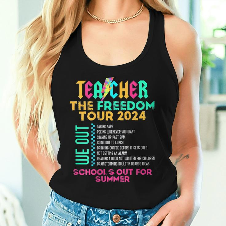 Teacher The Freedom Tour 2024 School's Out For Summer Back Women Tank Top Gifts for Her
