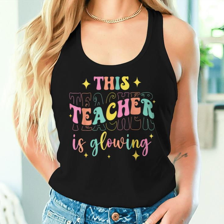 This Teacher Is Glowing Hello Summer A End Of School Women Tank Top Gifts for Her
