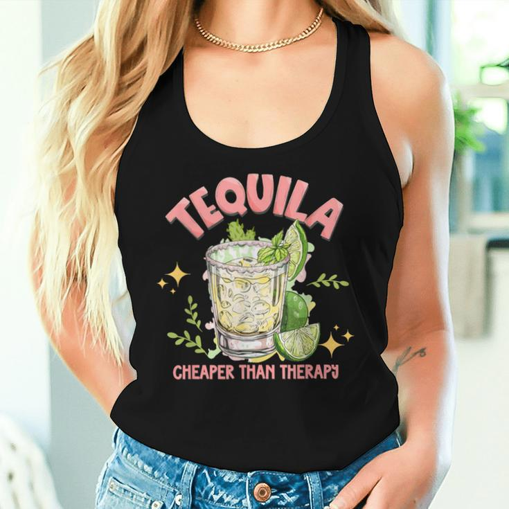 Tequila Cheaper More Than Therapy Tequila Drinking Mexican Women Tank Top Gifts for Her