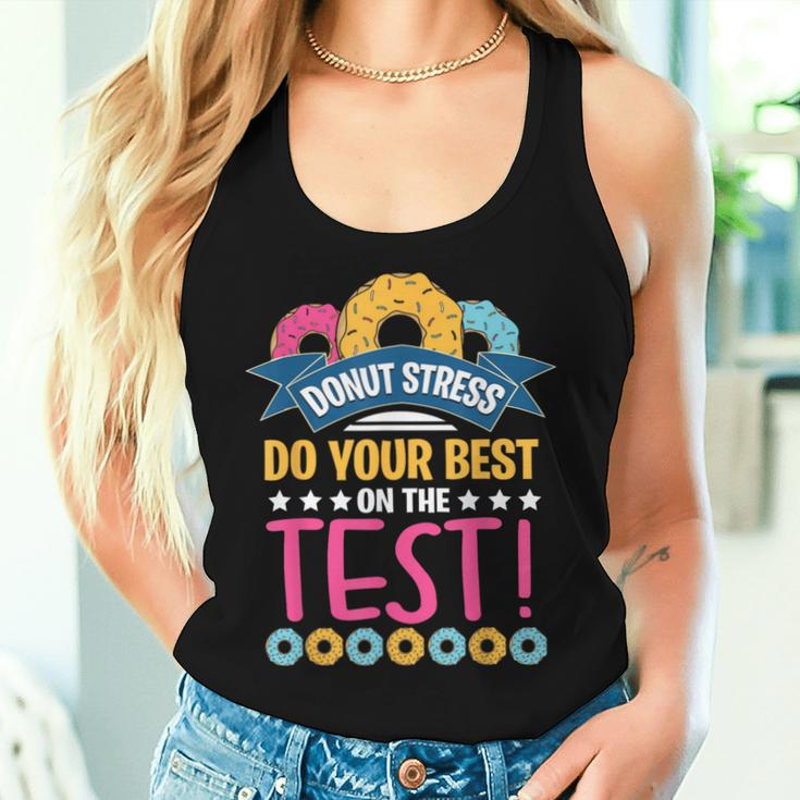 Test Day Donut Stress Testing For Teachers Women Tank Top Gifts for Her
