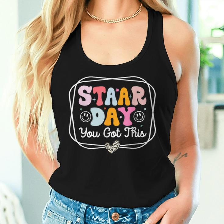 Test Staar Day You Got This Teacher Retro Groovy Testing Day Women Tank Top Gifts for Her