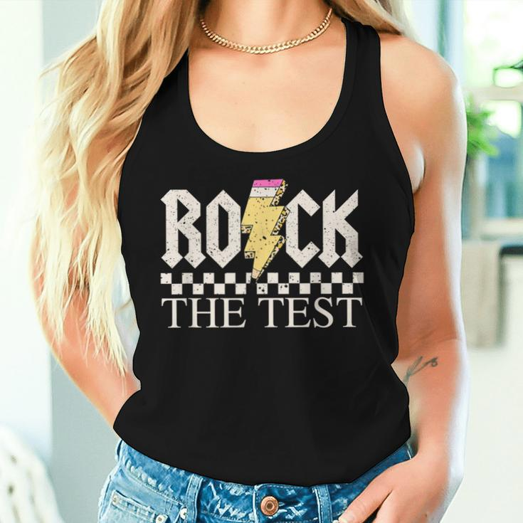 Testing Day Teacher Student Motivational Rock The Test Women Tank Top Gifts for Her
