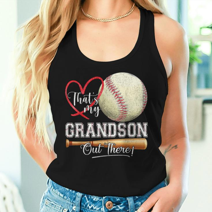 That's My Grandson Out There Baseball Grandma Mother's Day Women Tank Top Gifts for Her