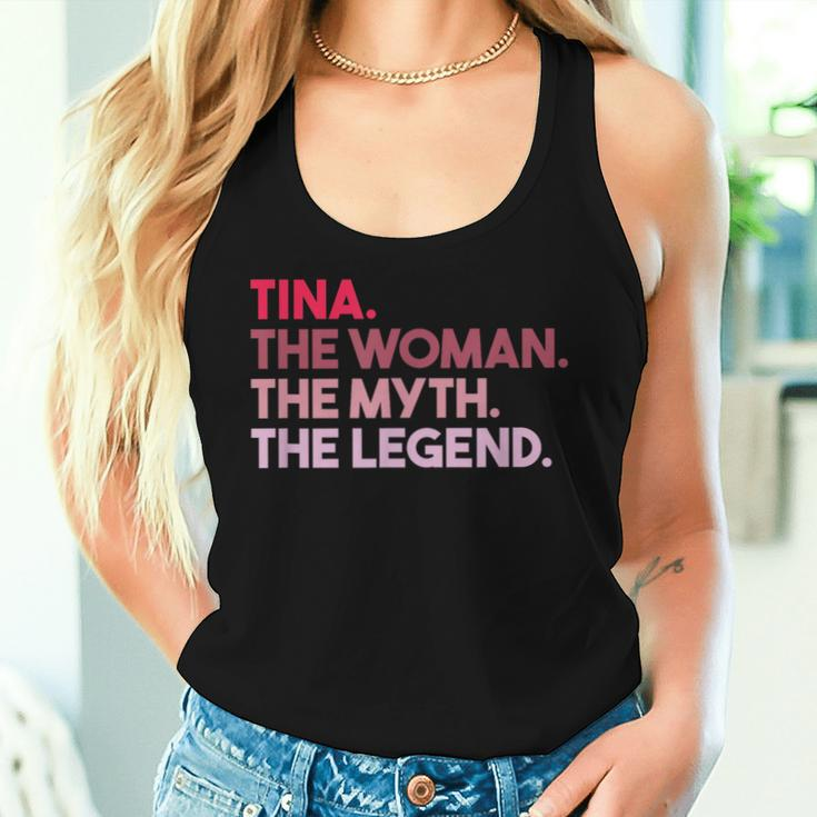 Tina The Woman The Myth The Legend Personalized Tina Women Tank Top Gifts for Her